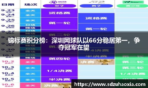 锦标赛积分榜：深圳网球队以66分稳居第一，争夺冠军在望